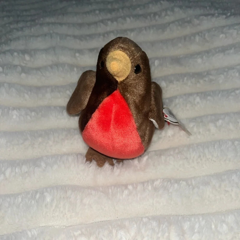 Ty Brown and Red Bird Plush Toy Ty Beanie Baby 